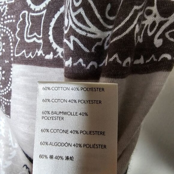 Free People We The Free Size XS Grey Clarity T Shirt Patchwork Boho Paisley - Picture 5 of 6